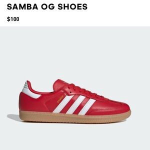 Adidas Samba OG Sneakers in Red and White